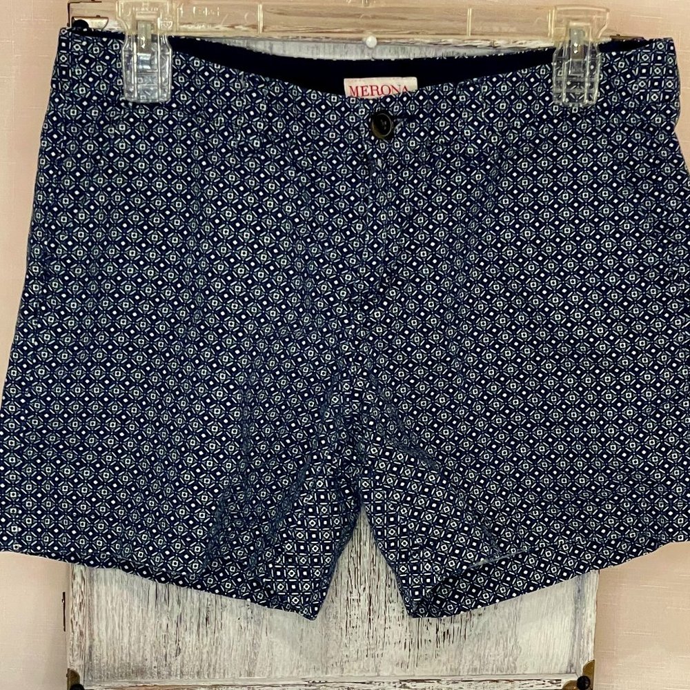 Women's Merona Shorts Blue and Green pattern 6